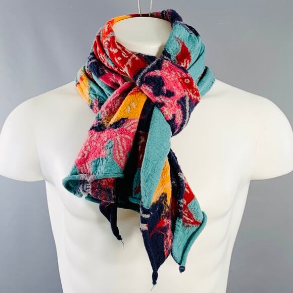 KAPITAL Multi Color Fish Wool Scarf - Picture 1 of 4